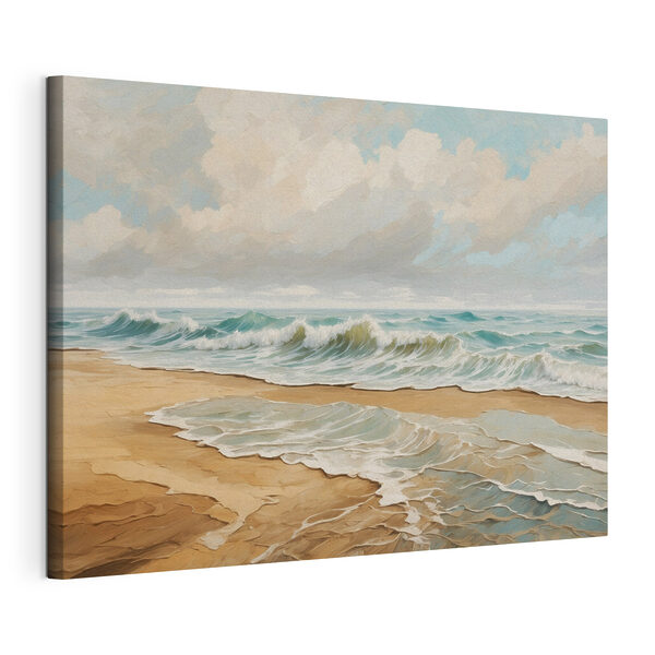 Canvas Schilderijen Schilderij van golven op een strand (Artikelnummer: s42540) Canvas Schilderijen Canvas Schilderijen Schilderij van golven op een strand (Artikelnummer: s42540)