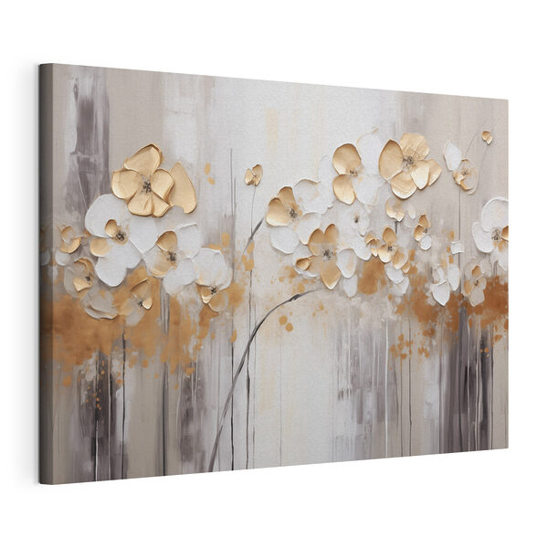 Schilderij van bloemen op een muur Canvas Schilderijen Schilderij van bloemen op een muur