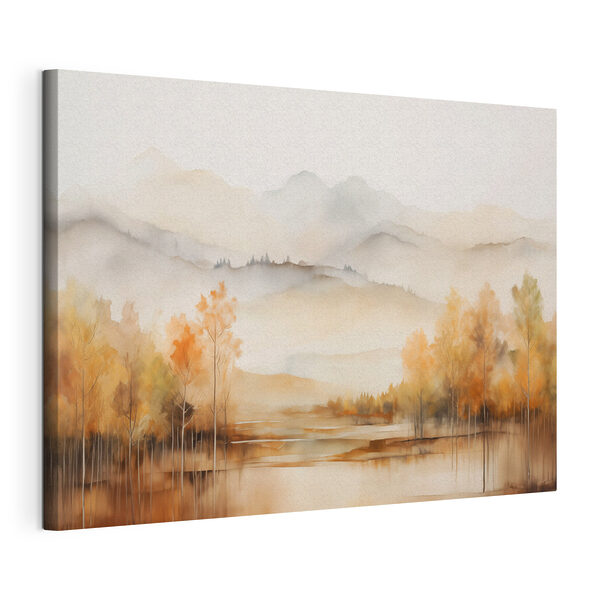 Canvas Schilderijen Aquarel van bomen en bergen (Artikelnummer: s42716) Canvas Schilderijen Canvas Schilderijen Aquarel van bomen en bergen (Artikelnummer: s42716)