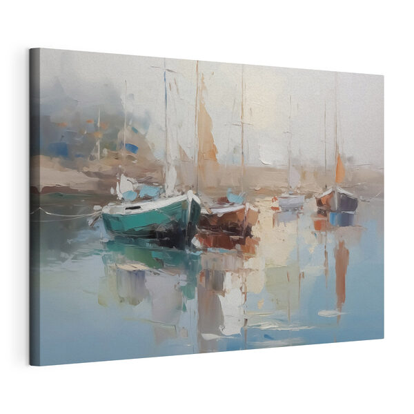 Canvas Schilderijen Schilderij van boten in een haven (Artikelnummer: s42743) Canvas Schilderijen Canvas Schilderijen Schilderij van boten in een haven (Artikelnummer: s42743)