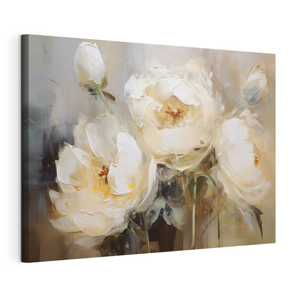 Canvas Schilderijen Schilderij van witte bloemen (Artikelnummer: s42752) Canvas Schilderijen Canvas Schilderijen Schilderij van witte bloemen (Artikelnummer: s42752)