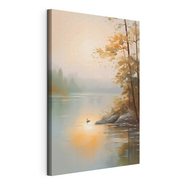 Eend op een meer Canvas Schilderijen Eend op een meer