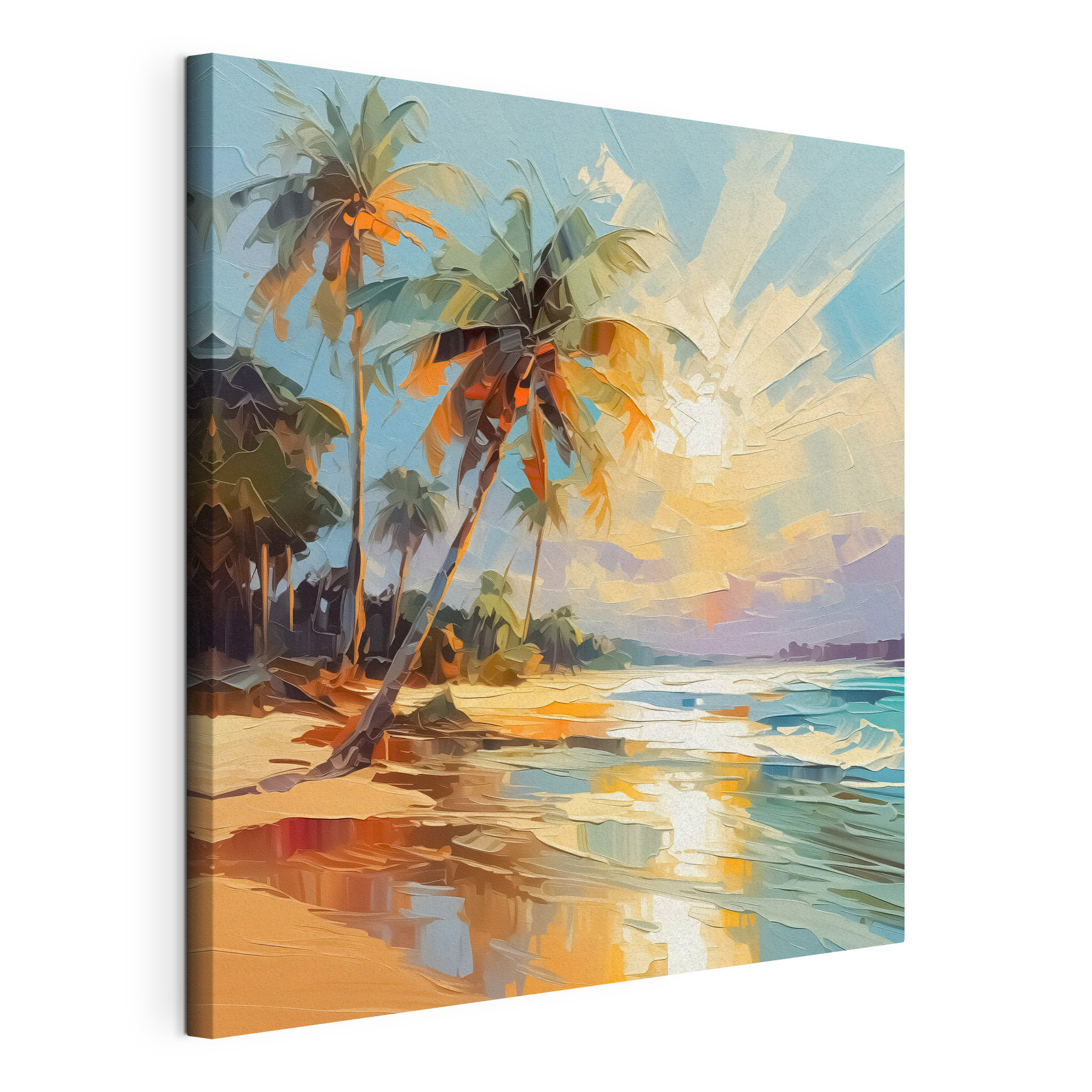 Painting of a beach with palm trees Painting of a beach with palm trees