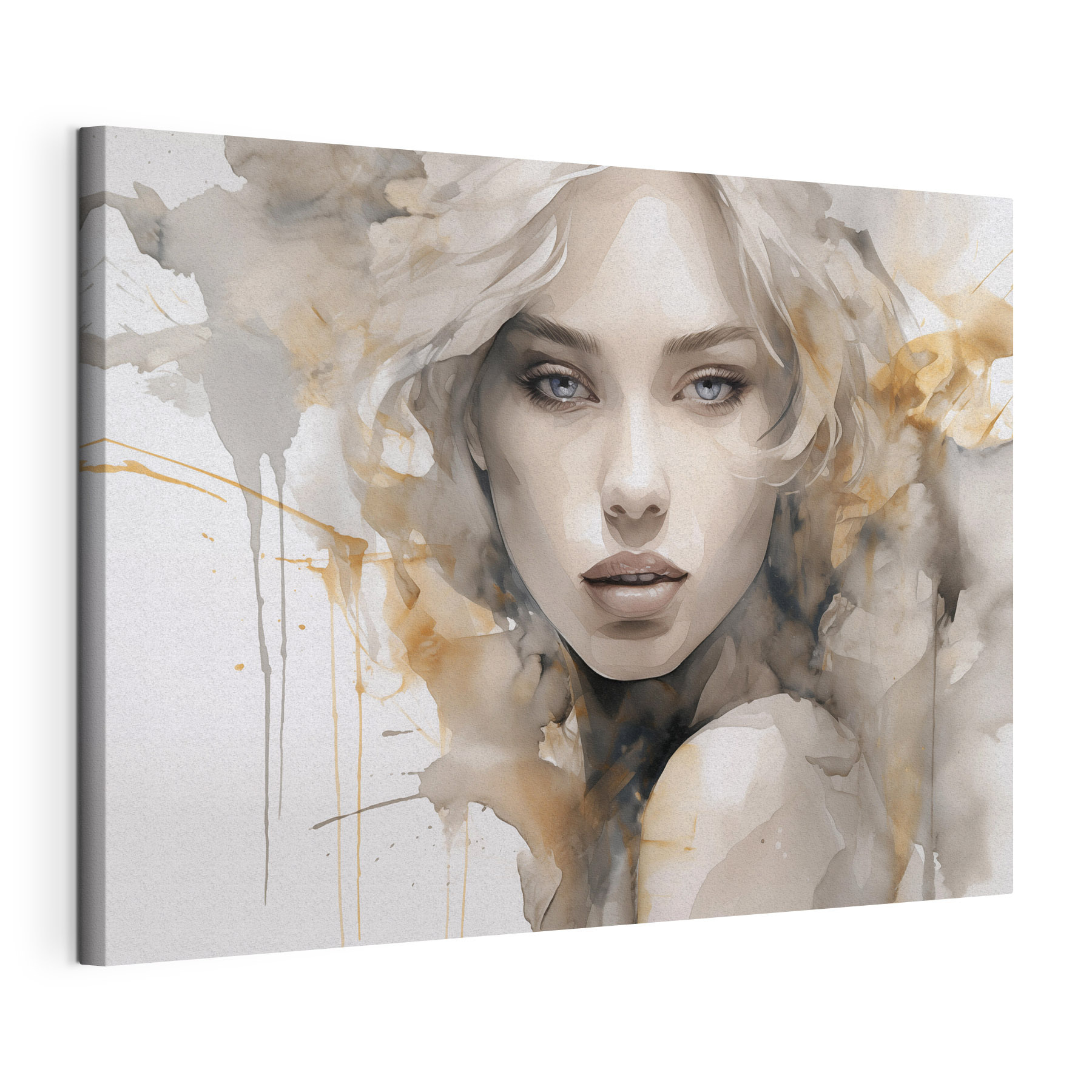 Woman's face with a splash of paint