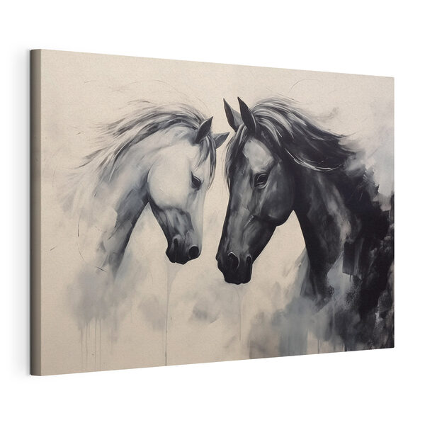 Canvas Schilderijen Schilderij van twee paarden (Artikelnummer: s42955) Canvas Schilderijen Canvas Schilderijen Schilderij van twee paarden (Artikelnummer: s42955)