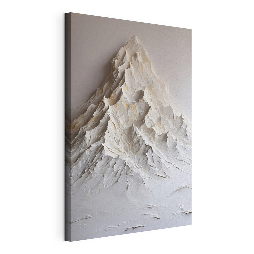 White mountain with snow