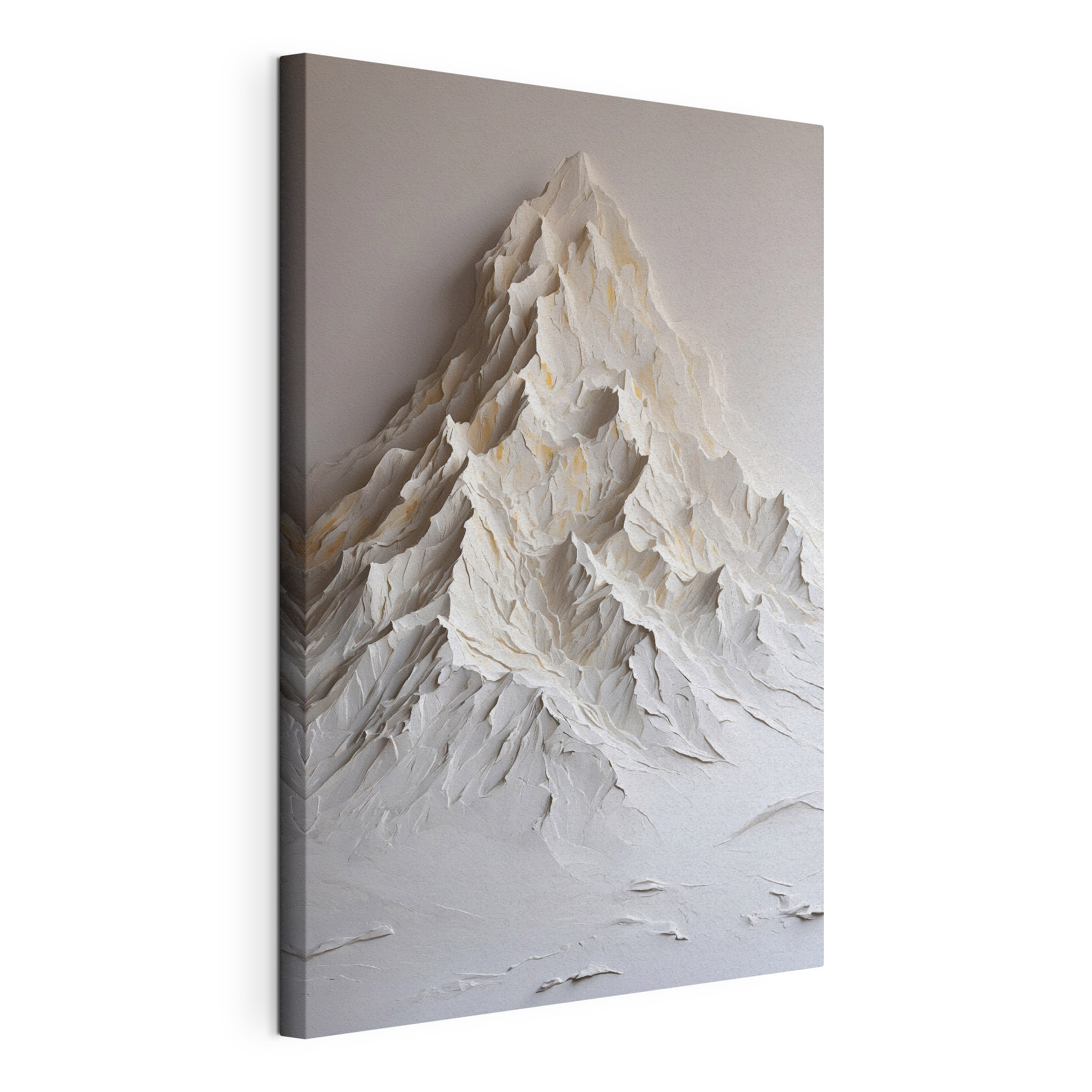 White mountain with snow