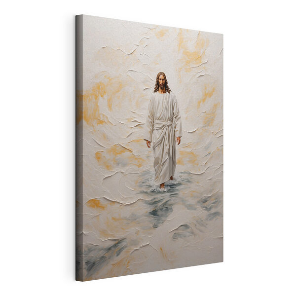 Canvas Schilderijen Schilderij van een man in een gewaad staand in water (Artikelnummer: s42769) Canvas Schilderijen Canvas Schilderijen Schilderij van een man in een gewaad staand in water (Artikelnummer: s42769)