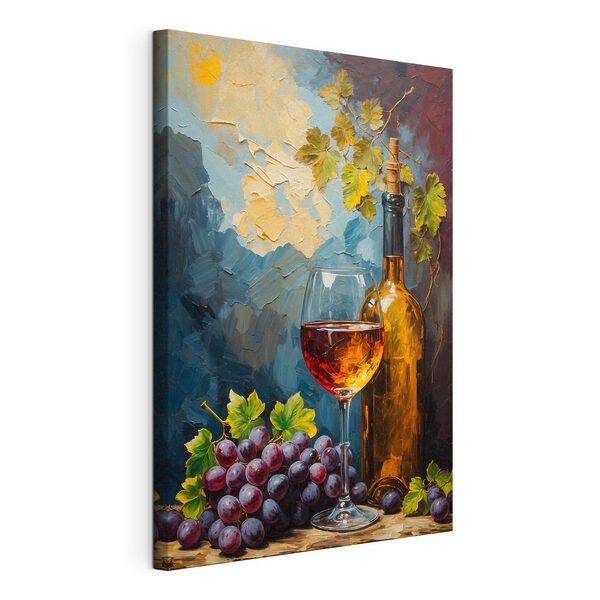 Canvas Schilderijen Schilderij van een wijnfles en een glas wijn (Artikelnummer: s42772) Canvas Schilderijen Canvas Schilderijen Schilderij van een wijnfles en een glas wijn (Artikelnummer: s42772)