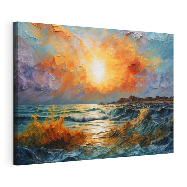 Canvas Schilderijen Schilderij van een zonsondergang boven een waterlichaam (Artikelnummer: s42920) Canvas Schilderijen Canvas Schilderijen Schilderij van een zonsondergang boven een waterlichaam (Artikelnummer: s42920)