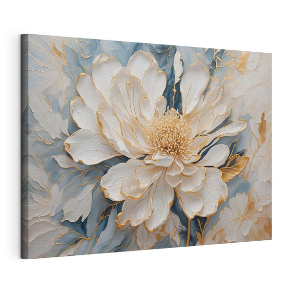 Canvas Schilderijen Schilderij van een witte bloem