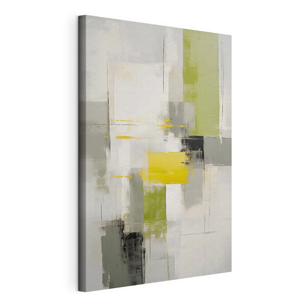 Canvas Schilderijen Schilderij van een grijze en gele kunst (Artikelnummer: s43149) Canvas Schilderijen Canvas Schilderijen Schilderij van een grijze en gele kunst (Artikelnummer: s43149)