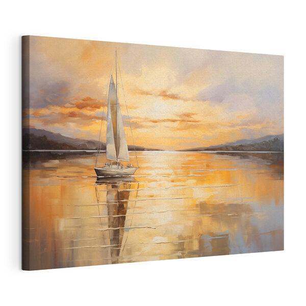 Canvas Schilderijen Schilderij van een zeilboot op een rustig meer (Artikelnummer: s43169) Canvas Schilderijen Canvas Schilderijen Schilderij van een zeilboot op een rustig meer (Artikelnummer: s43169)