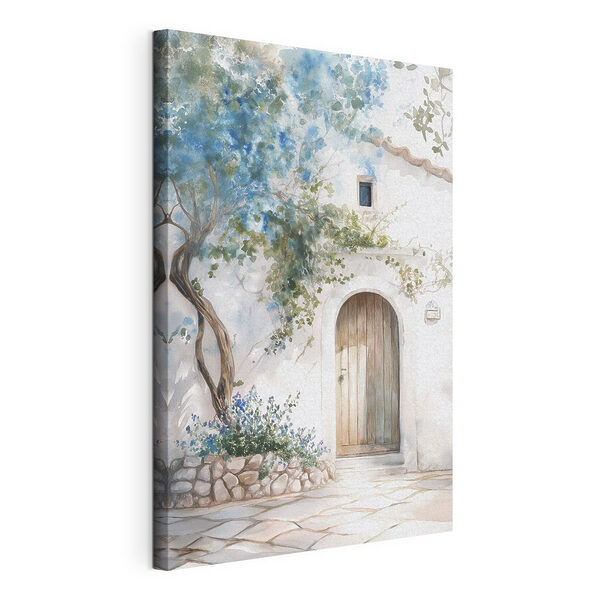 Canvas Schilderijen Schilderij van een deur en een boom op een muur (Artikelnummer: s43179) Canvas Schilderijen Canvas Schilderijen Schilderij van een deur en een boom op een muur (Artikelnummer: s43179)