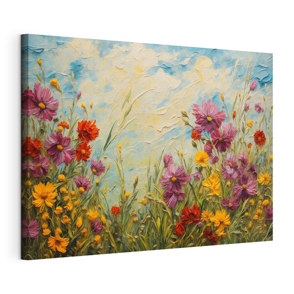 Canvas Schilderijen Schilderen van bloemen en gras (Artikelnummer: s43102) Canvas Schilderijen Canvas Schilderijen Schilderen van bloemen en gras (Artikelnummer: s43102)