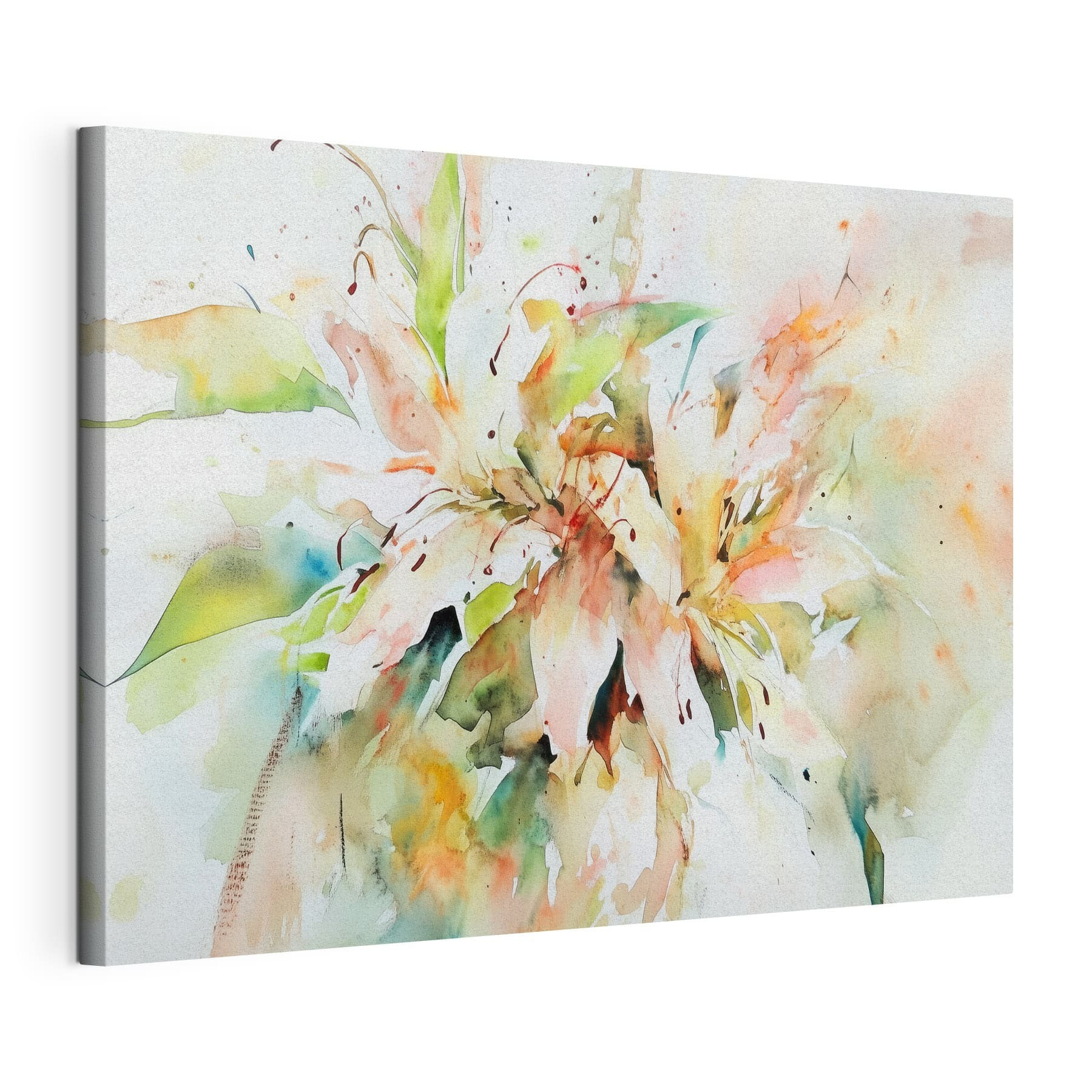 Painting of flowers on a white surface Painting of flowers on a white surface