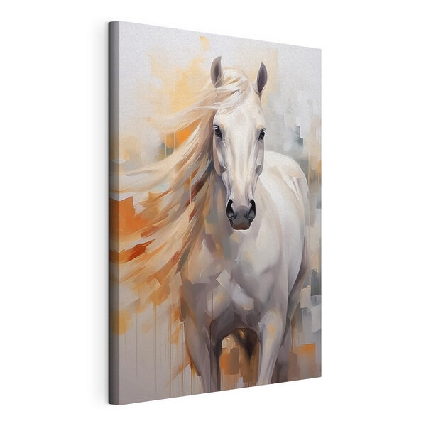 Canvas Schilderijen Canvas Schilderijen Schilderij van een wit paard (Artikelnummer: s43284)