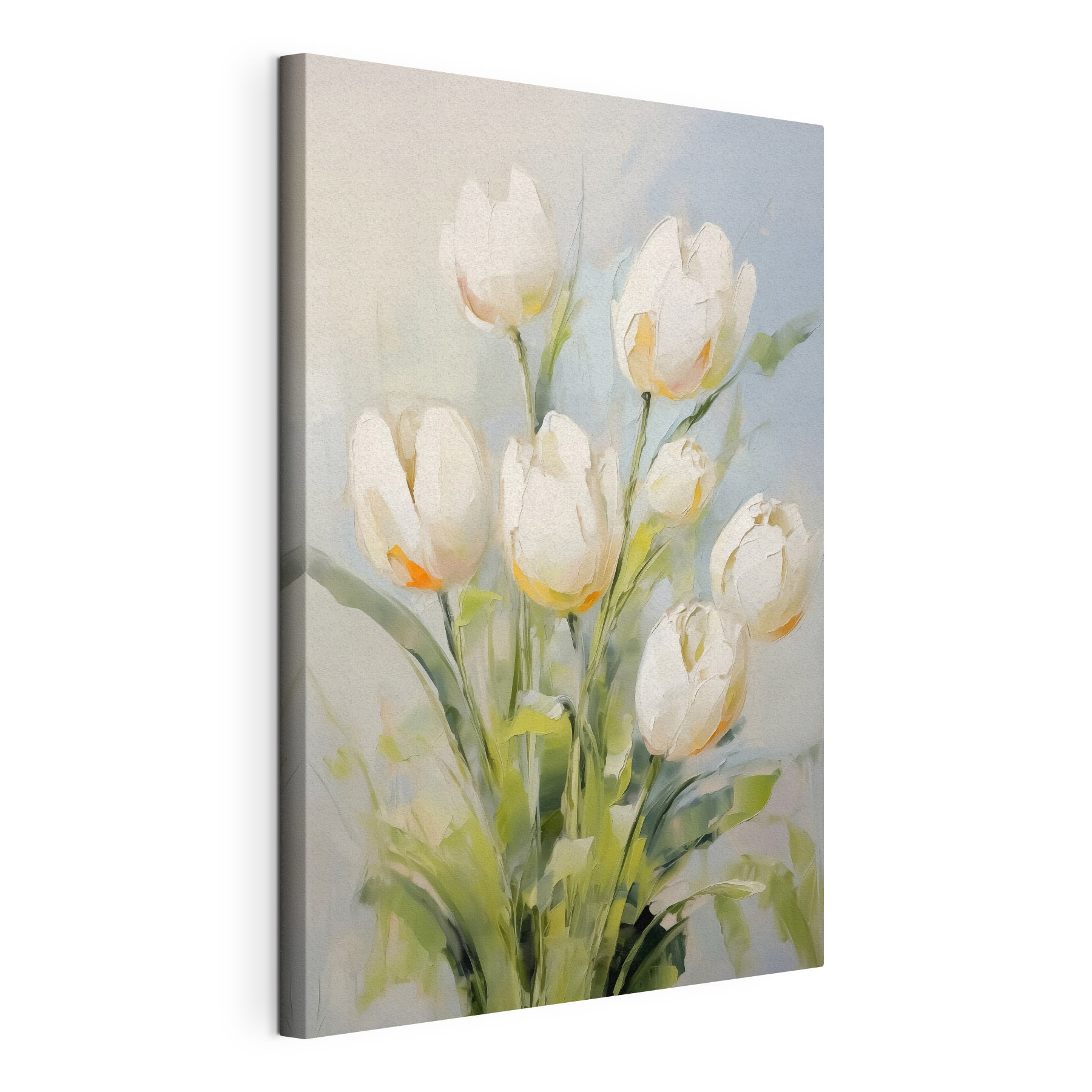 Painting of white tulips