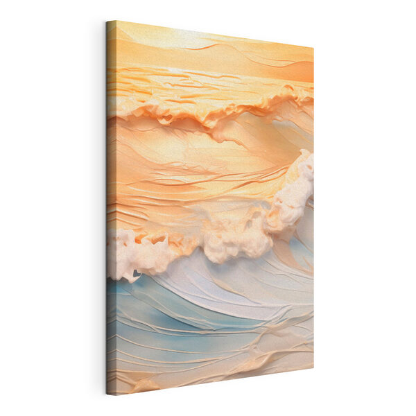 Canvas Schilderijen Zachte golven gestreeld door zachte tinten