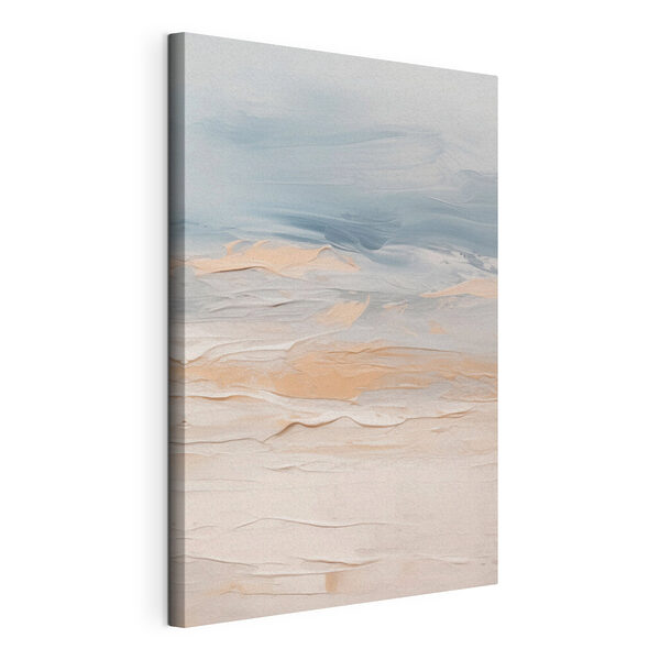 Canvas Schilderijen Abstracte golven in zachte pasteltinten