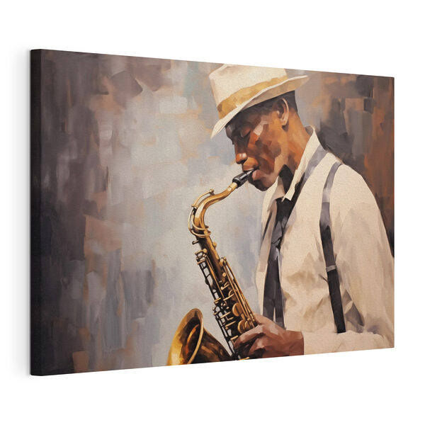 Canvas Schilderijen Man die saxofoon speelt