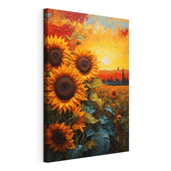 Canvas Schilderijen Schilderij van zonnebloemen in een veld (Artikelnummer: s43460) Canvas Schilderijen Canvas Schilderijen Schilderij van zonnebloemen in een veld (Artikelnummer: s43460)