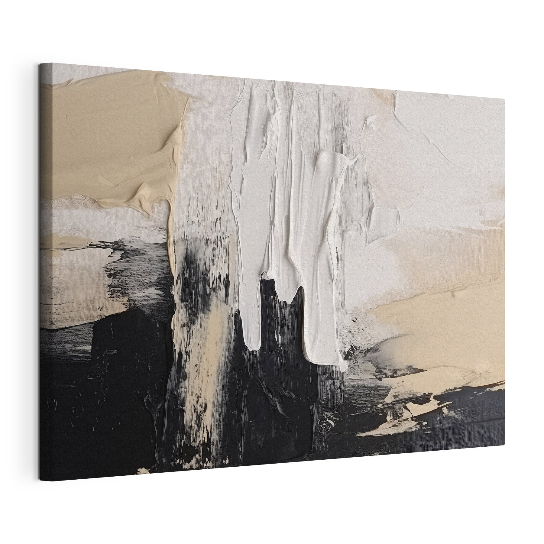 White and black paint on a white surface White and black paint on a white surface