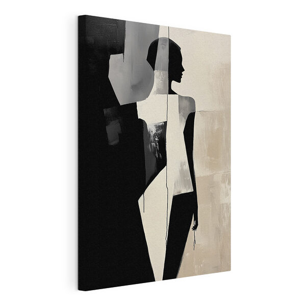 Vrouw’s gezicht in een witte jurk Canvas Schilderijen Vrouw’s gezicht in een witte jurk