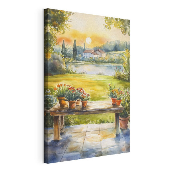 Canvas Schilderijen Aquarel van een tafel met potplanten erop (Artikelnummer: s44016) Canvas Schilderijen Canvas Schilderijen Aquarel van een tafel met potplanten erop (Artikelnummer: s44016)