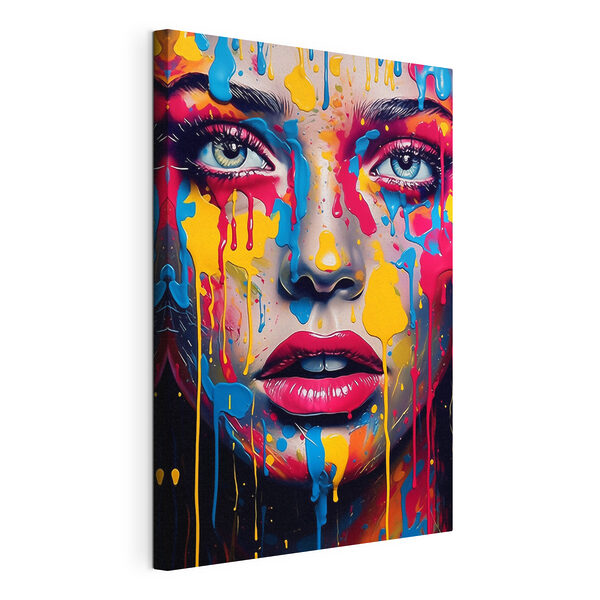 Canvas Schilderijen Canvas Schilderijen Vrouw met verf op haar gezicht (Artikelnummer: s44104)