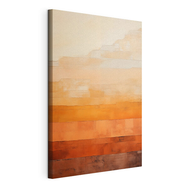 Canvas Schilderijen Canvas Schilderijen Muur met oranje en witte strepen (Artikelnummer: s44189)