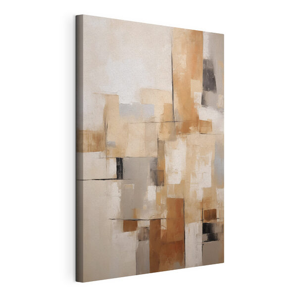 Canvas Schilderijen Canvas Schilderijen Schilderij van een witte en bruine muur (Artikelnummer: s44191)