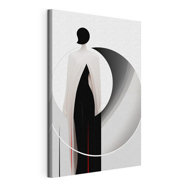 Canvas Schilderijen Vrouw die een zwart-witte jurk draagt (Artikelnummer: s44209) Canvas Schilderijen Canvas Schilderijen Vrouw die een zwart-witte jurk draagt (Artikelnummer: s44209)