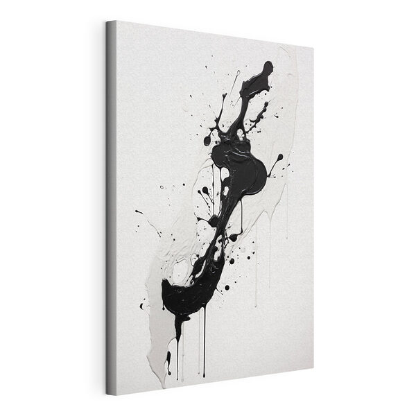 Canvas Schilderijen Zwarte en witte verfspatten op een wit oppervlak (Artikelnummer: s44232) Canvas Schilderijen Canvas Schilderijen Zwarte en witte verfspatten op een wit oppervlak (Artikelnummer: s44232)