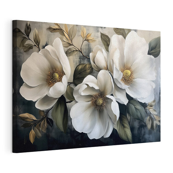 Canvas Schilderijen Schilderij van witte bloemen (Artikelnummer: s44260) Canvas Schilderijen Canvas Schilderijen Schilderij van witte bloemen (Artikelnummer: s44260)