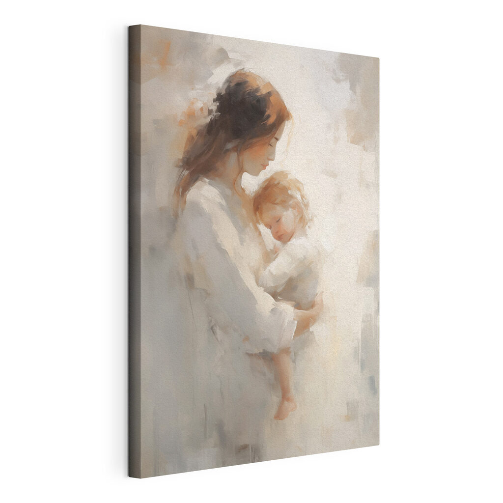 Painting of a woman holding a baby