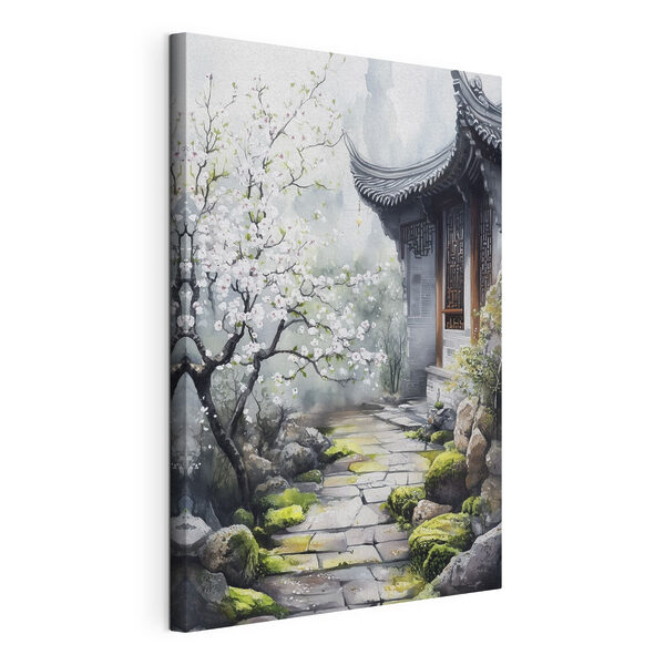 Canvas Schilderijen Schilderij van een gebouw met een boom en bloemen (Artikelnummer: s44309) Canvas Schilderijen Canvas Schilderijen Schilderij van een gebouw met een boom en bloemen (Artikelnummer: s44309)