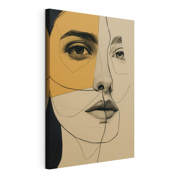 Canvas Schilderijen Canvas Schilderijen Tekening van een vrouw’s gezicht (Artikelnummer: s39963)