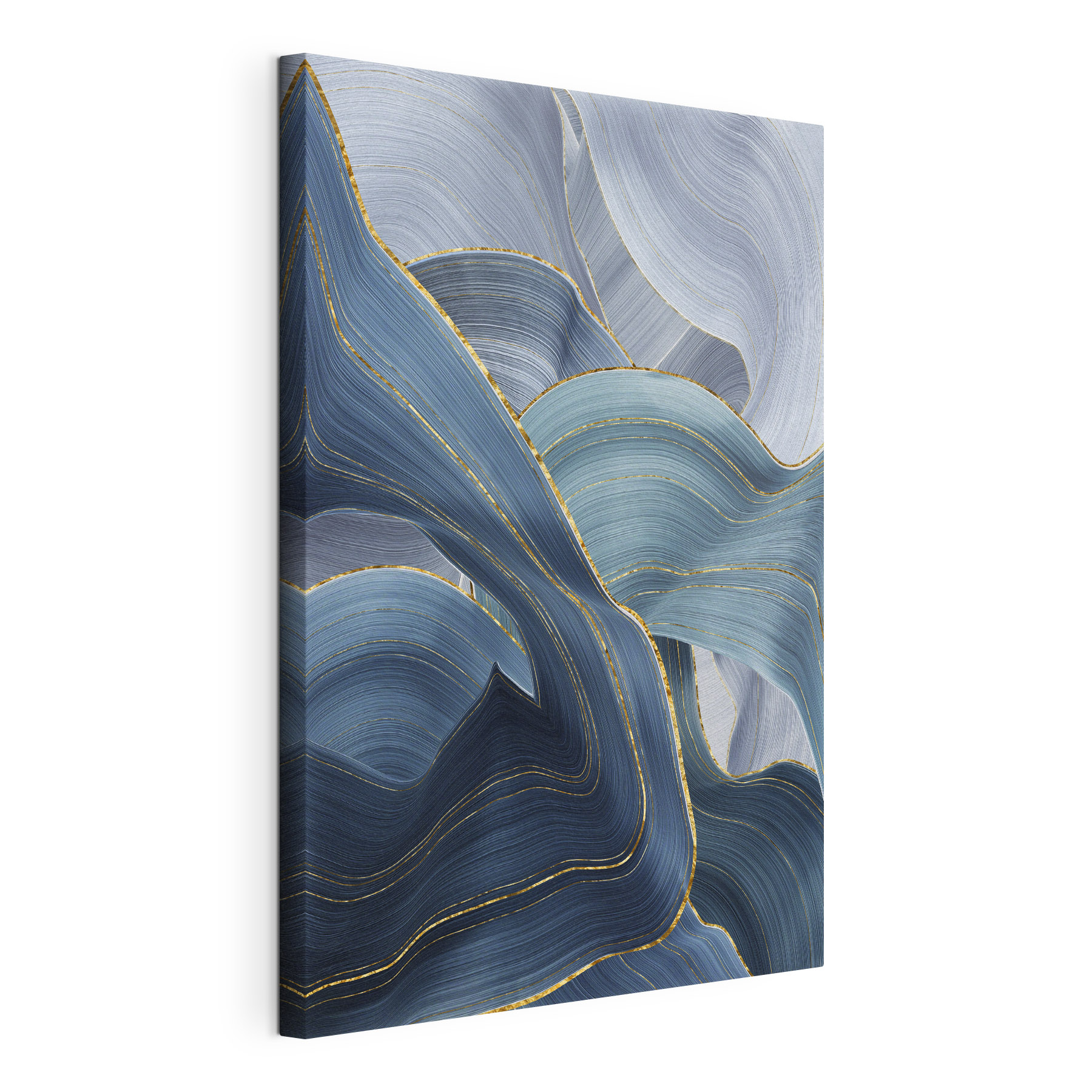 Flowing waves of serene blue tones Flowing waves of serene blue tones