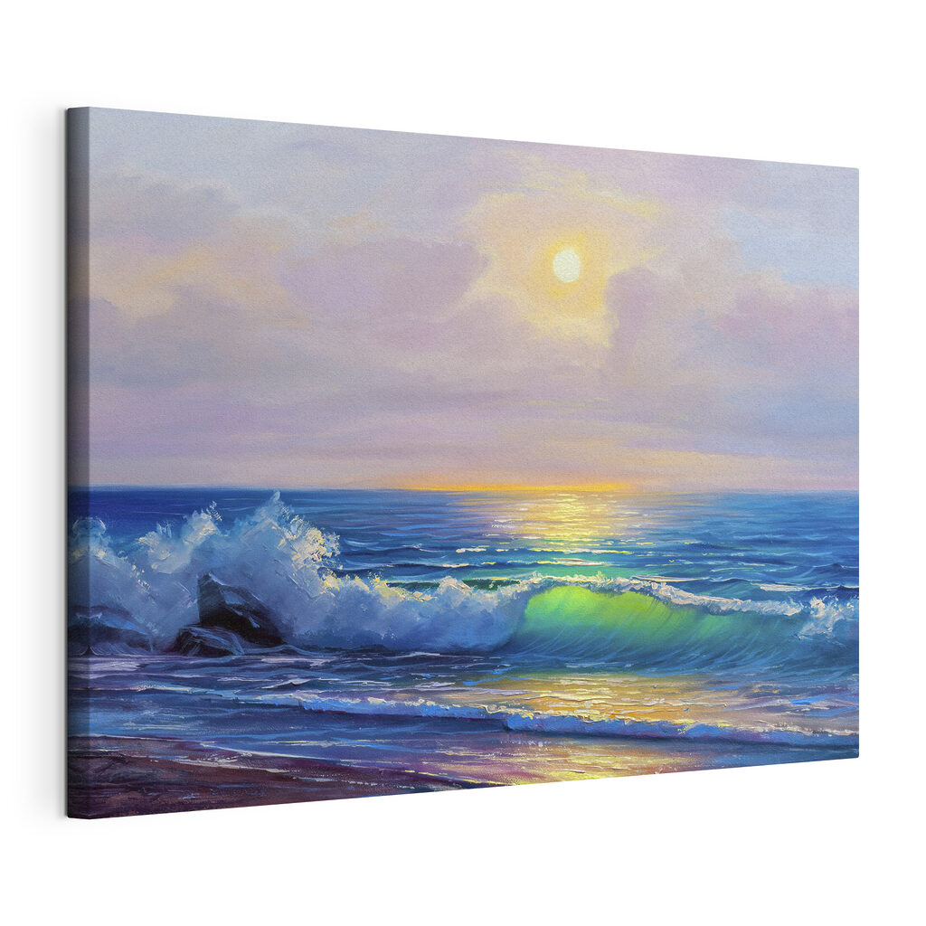 Painting of a beach with waves Painting of a beach with waves