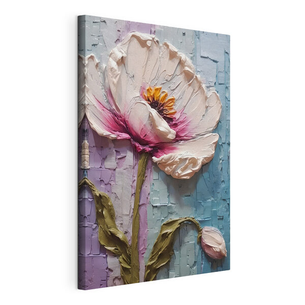 Een schilderij van een bloem Canvas Schilderijen Een schilderij van een bloem
