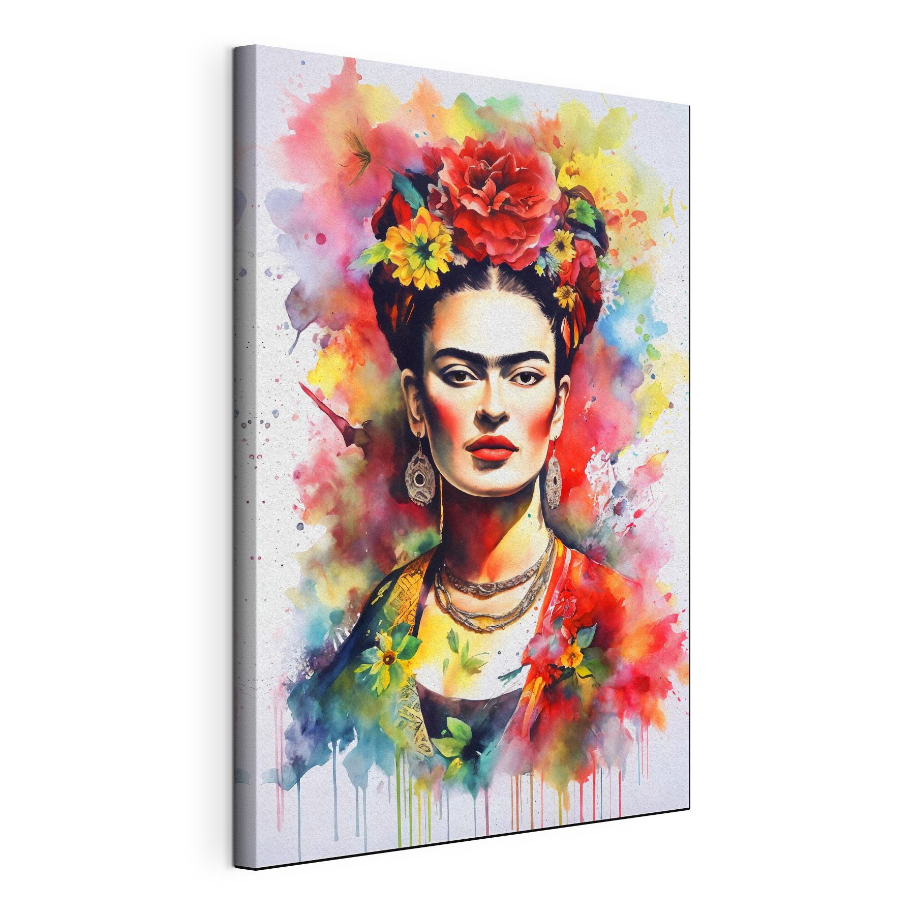 A painting of a woman with flowers in her hair