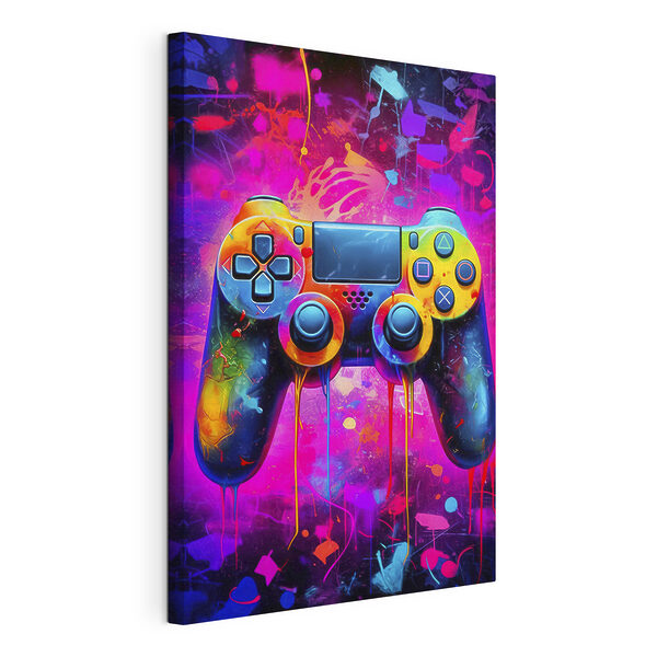 Canvas Schilderijen Kleurrijke videogamecontroller
