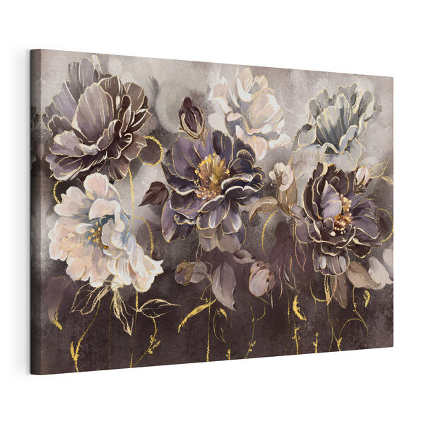 Elegante bloemen in zachte tinten Canvas Schilderijen Elegante bloemen in zachte tinten