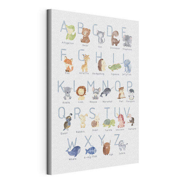 Een poster met dieren en letters Canvas Schilderijen Een poster met dieren en letters