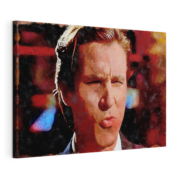 Canvas Schilderijen Een man die een gezicht trekt