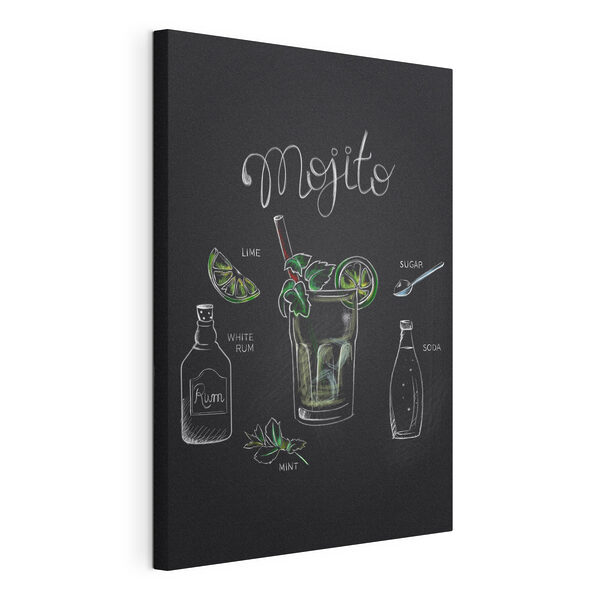 Krijttekening van een drankje Canvas Schilderijen Krijttekening van een drankje