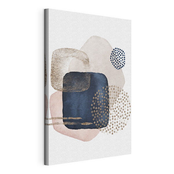 Een schilderij van verschillende vormen en kleuren Canvas Schilderijen Een schilderij van verschillende vormen en kleuren