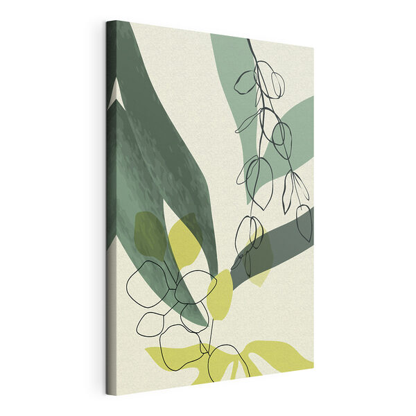 Canvas Schilderijen Een tekening van een plant