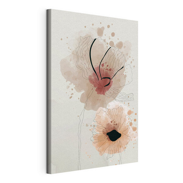 Zachte bloemen in subtiele aquareltinten Canvas Schilderijen Zachte bloemen in subtiele aquareltinten